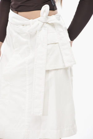 Cotton-Blend Midi Skirt With Utility Pocket