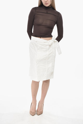 Cotton-Blend Midi Skirt With Utility Pocket