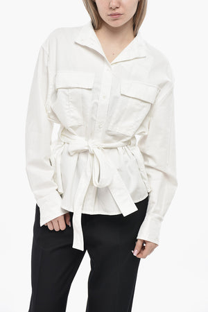 Cotton-Blend Sahariana Shirt With Belt