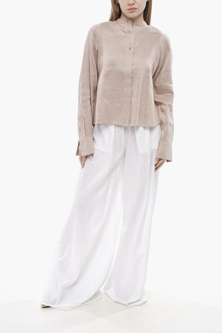 Camicia in Lino e Seta SIARA con Collo Coreano