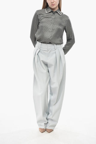 Two-Pleat Stretch Virgin Wool Trousers