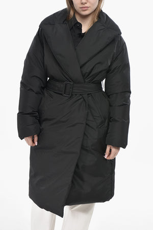 Cappotto Puffer Doppiopetto con Cintura