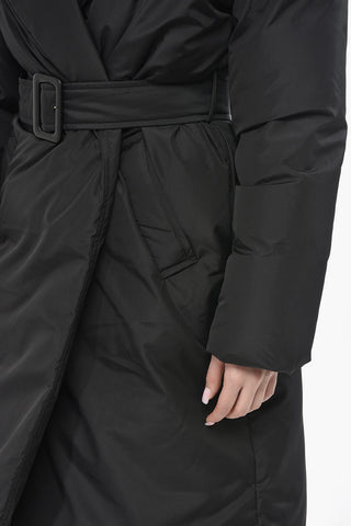 Cappotto Puffer Doppiopetto con Cintura
