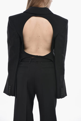 Blazer mit offenem Rücken und gepolsterten Trägern