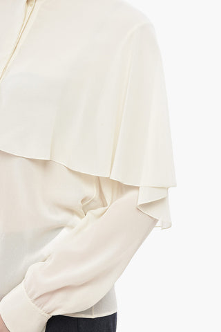 Silk Blouse With Cape Detail