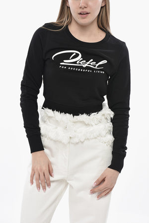 Sweatshirt Mit Rundhalsausschnitt F-SLIMMY Cropped Fit Mit Relief-Logo