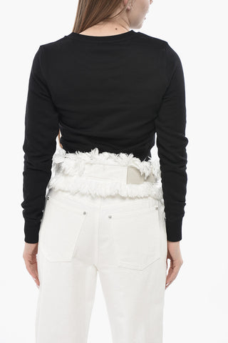 Crewneck Sweatshirt F-SLIMMY Cropped Fit With Embossed Logo