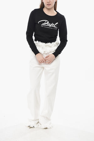 Sweatshirt Mit Rundhalsausschnitt F-SLIMMY Cropped Fit Mit Relief-Logo