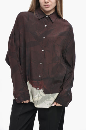 Seidenbluse CASIO mit kontrastierendem Saum