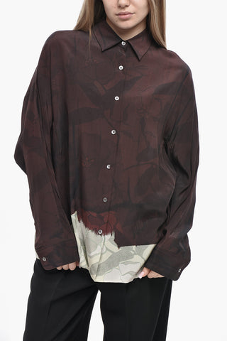 Seidenbluse CASIO mit kontrastierendem Saum