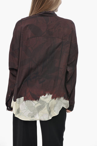 Seidenbluse CASIO mit kontrastierendem Saum