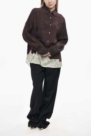 Seidenbluse CASIO mit kontrastierendem Saum