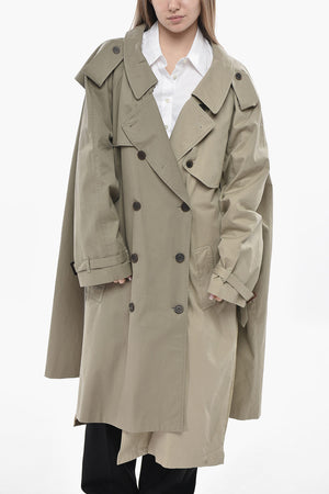 Oversized Cotton Trench Coat with Belt