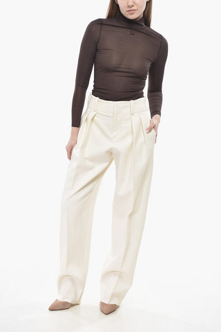 Two-Pleat Stretch Virgin Wool Trousers