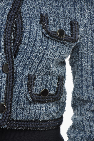 Tweed-Cardigan Mit Klappentaschen