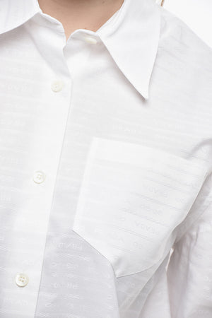 Camicia in Popeline Jacquard con Taschino