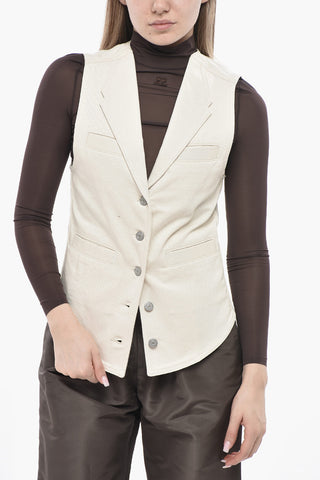 REIMAGINE Denim Gilet with Welt Pockets