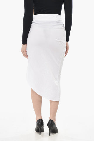 Asymmetric Viscose-Blend Midi Skirt