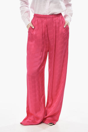 Monogram-Pattern Satin Jacquard Pants
