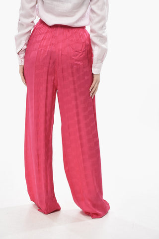 Monogram-Pattern Satin Jacquard Pants