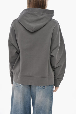 Felpa Hoodie in Cotone Garzato QUEEN con Stampa