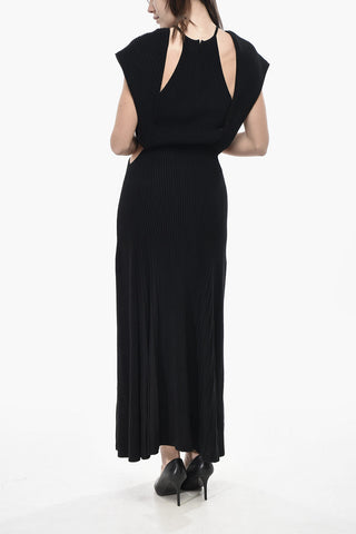 Ribbed Wool Dress with Cut-Out