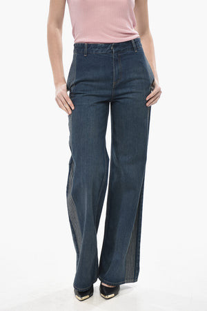 Jeans Mit Geradem Bein Und Jacquard-Seitenstreifen 27cm