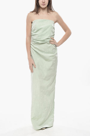 Vestito Senza Spalline in Tessuto Jacquard