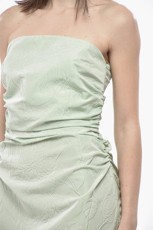 Vestito Senza Spalline in Tessuto Jacquard