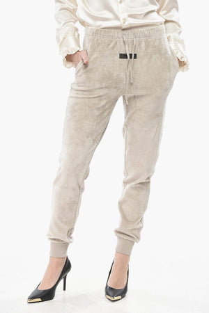 ESSENTIALS Jogginghose Aus Velours Mit Elastischem Bund