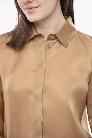 SFILATA Bluse aus Seidenorganza NOLA mit verdeckter Knopfleiste