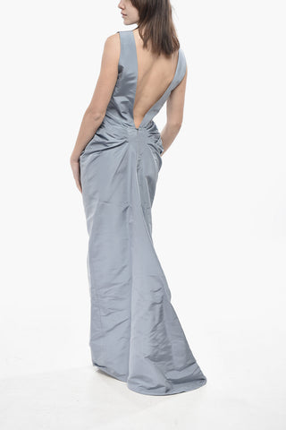 Silk Mermaid Dress with Deep Back Neckline