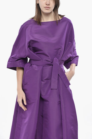 Kaftano in Organza di Seta con Cintura