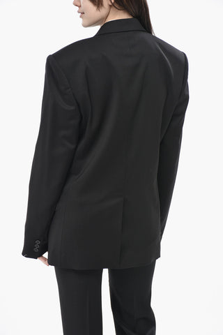 Doppelreihiger Blazer aus Wolle mit Spitzenrevers