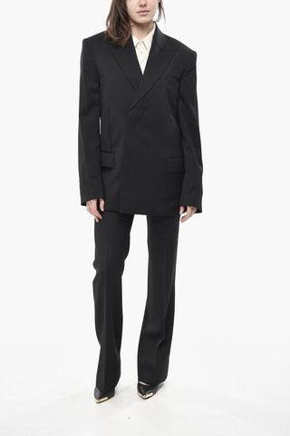 Doppelreihiger Blazer aus Wolle mit Spitzenrevers