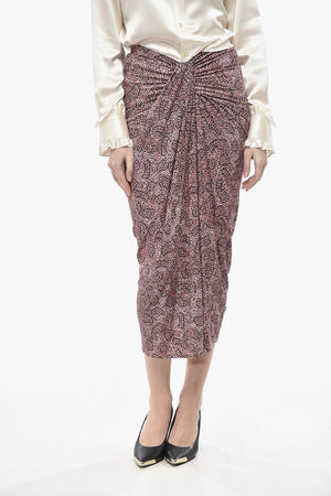 ETOILE Drapierter Midirock JELDIA mit abstraktem Muster