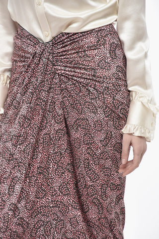 ETOILE Drapierter Midirock JELDIA mit abstraktem Muster