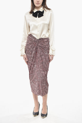 ETOILE Drapierter Midirock JELDIA mit abstraktem Muster