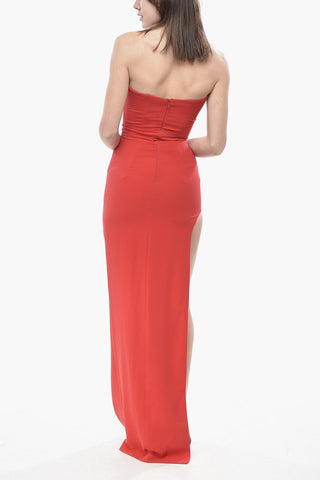 Vestito Senza Spalline con Maxi Spacco