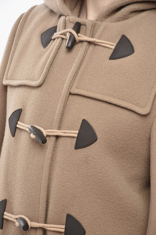 Wool Coat With Toggles And Hood