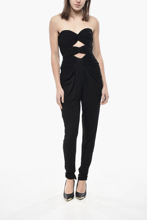 Strapless Jumpsuit with Front Cut-outs