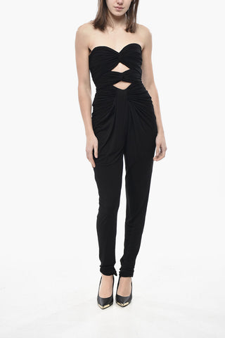 Trägerloser Jumpsuit mit Cut-outs vorne