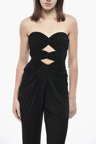 Trägerloser Jumpsuit mit Cut-outs vorne