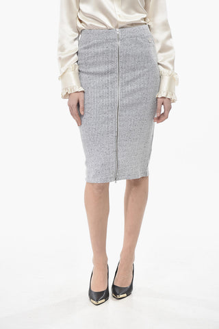 Ribbed Cotton-Blend Longuette with Back Zip