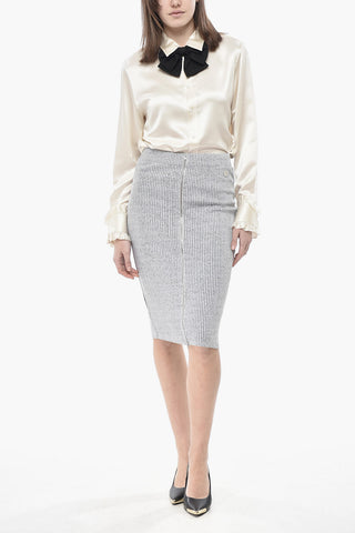 Ribbed Cotton-Blend Longuette with Back Zip