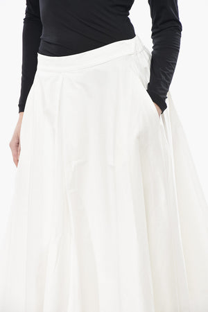 Cotton-Blend Flared Skirt with Front Darts