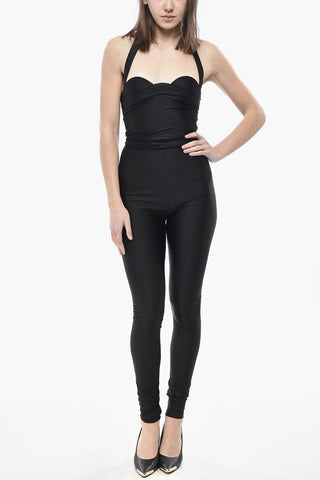 Jumpsuit aus Stretchstoff mit Herz-Ausschnitt