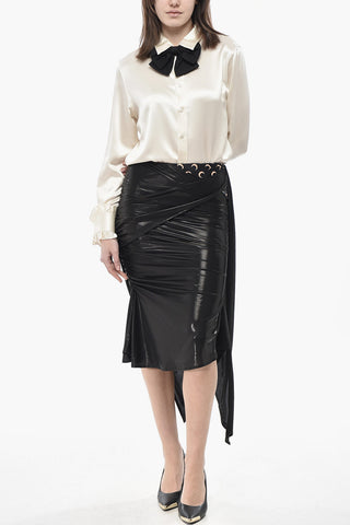 Draped Lurex Skirt with Iconic Detail