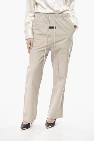 ESSENTIALS Casual Cotton-Blend Pants with Elastic Waistband