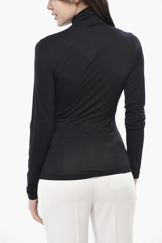 Long-Sleeve Top With High Neck